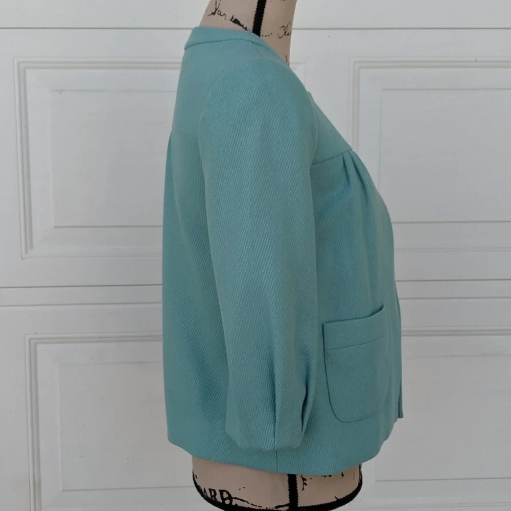 Anthropologie Tabitha Robins Egg Blue Wool Jacket - Picture 7 of 8